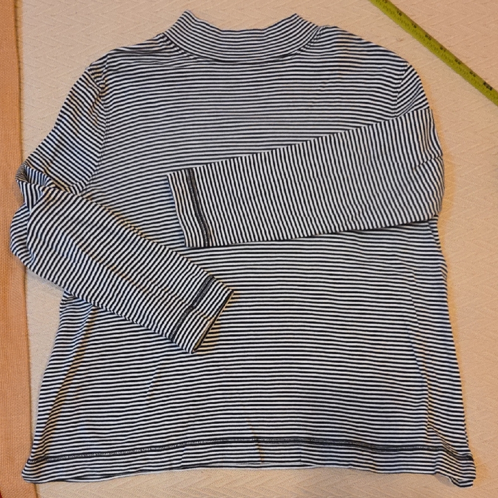 Westbound Black and White Striped Long Sleeve Top